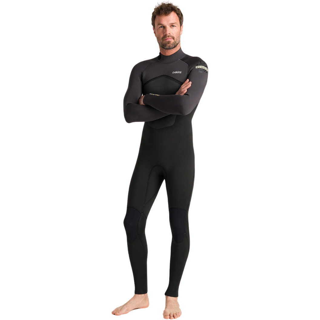 2026 C-Skins Hombres Nuwave Legend 4/3mm Back Zip Neopreno C-NLE43MBZ - Black / Meteor / C.Yellow